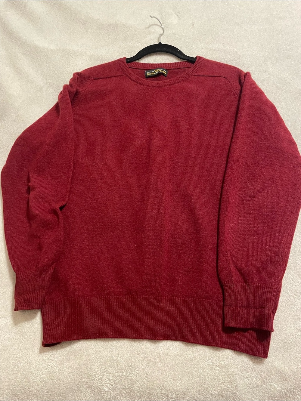Scot’s Regal men’s vintage deep red cashmere sweater size M Scotland